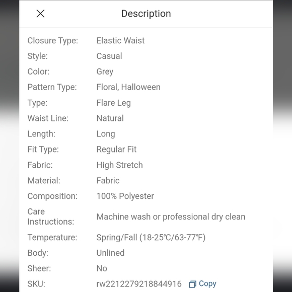 ROMWE Goth Skull & Floral Print Flare Pants - Picture 5 of 6